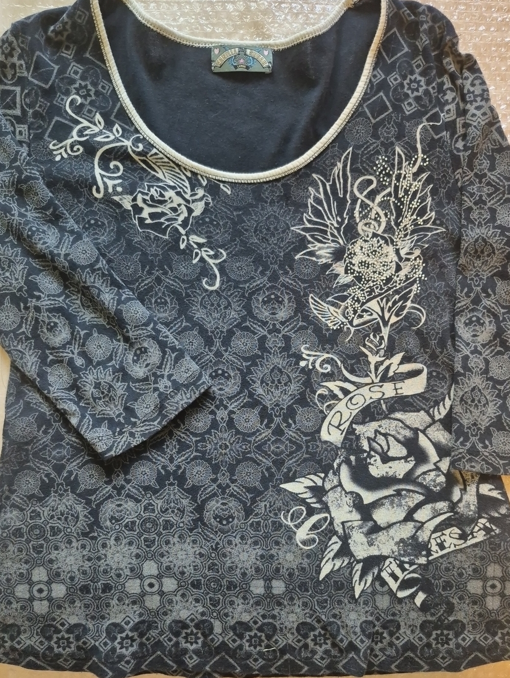 Vanilla Sugar Y2K Vintage Original Rhinestone 3/4 Sleeve Knit